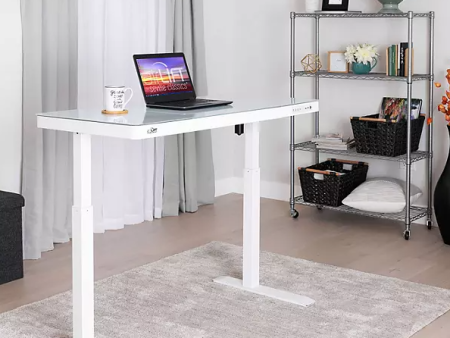 airLIFT Electric Sit-Stand Desk with Tempered Glass Top, Assorted Colors Supply