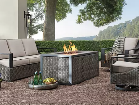 Member s Mark Harper 4-Piece Fire Pit Set with Sunbrella Cushions Discount