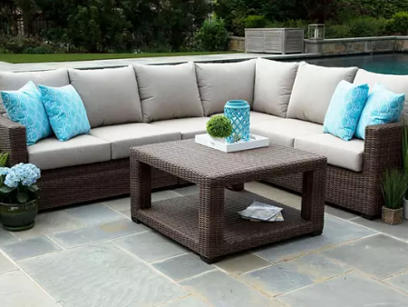 Alder 5-Piece Sectional with Sunbrella Fabric (Various Colors) For Cheap