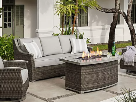 Member s Mark Oakwood 4-Piece Fire Pit Set with Sunbrella Cushions Discount