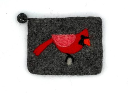 Cardinal Felt Coin Purse Fashion