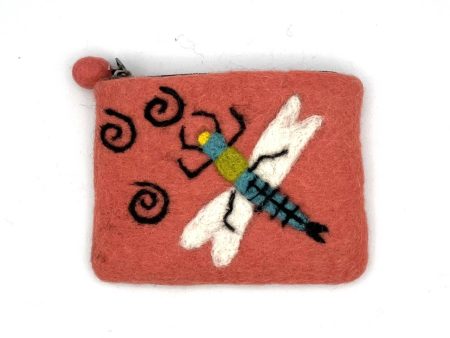 Dragonfly Felt Coin Purse Cheap