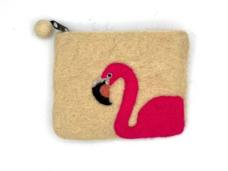 Flamingo Felt Coin Purse Cheap