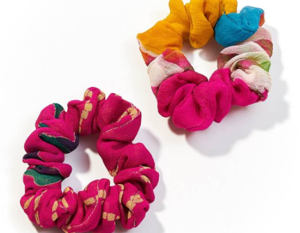 Upcycled Sari Scrunchie Fashion