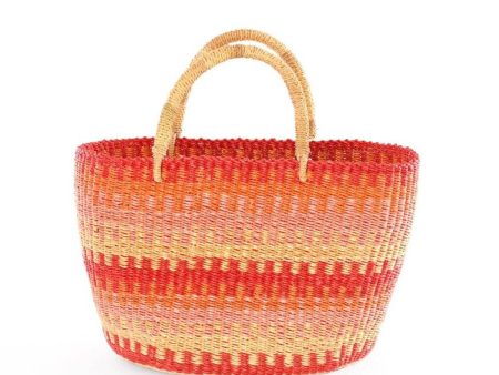 Accra Sunset Patterned Grass Tote Online now