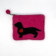 Dachshund with Heart Felt Coin Purse For Cheap