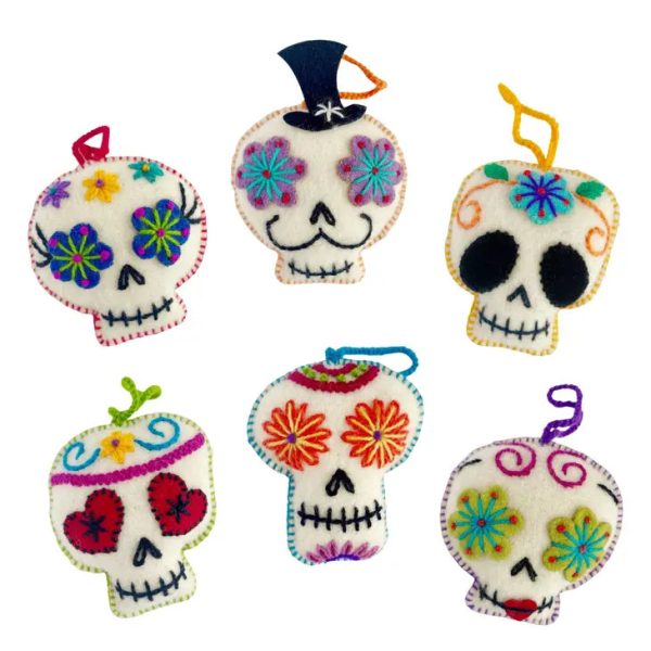 Sugar Skull Felt Ornament Online Sale