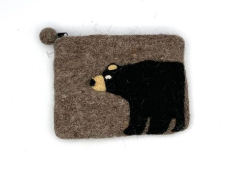 Black Bear Felt Coin Purse Fashion