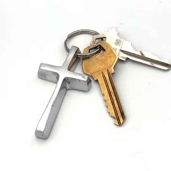 Recycled Aluminum Cross Keychain For Discount